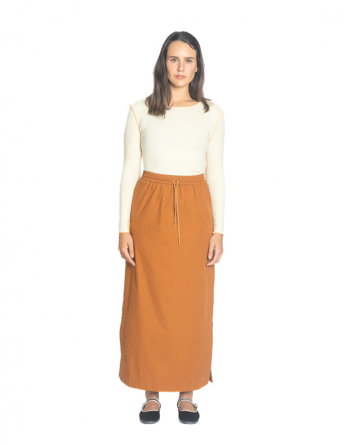 Falda larga algodón camel Lles Rita Row Sommes Demode Zaragoza