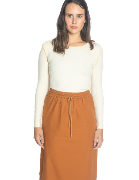 Falda larga algodón camel Lles Rita Row Sommes Demode Zaragoza