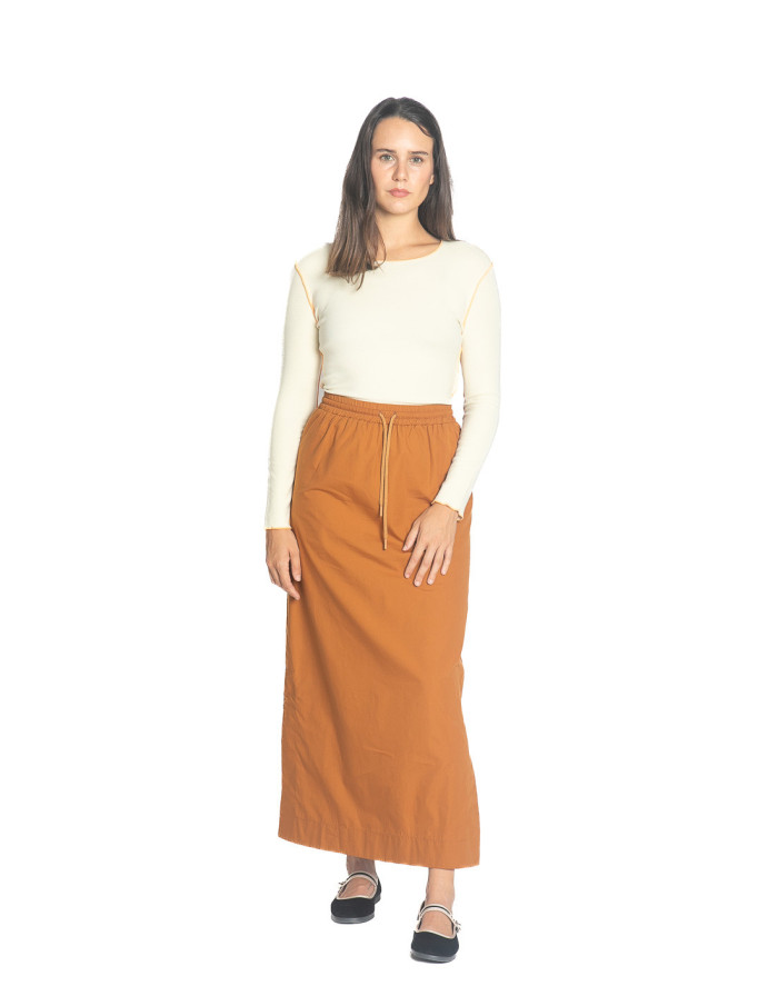 Falda larga algodón camel Lles Rita Row Sommes Demode Zaragoza