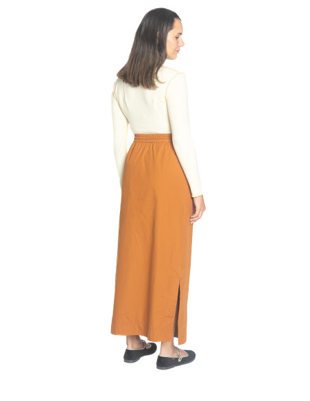 Falda larga algodón camel Lles Rita Row Sommes Demode Zaragoza