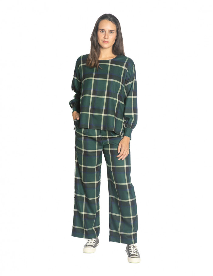 PANTALON VERDE CUADRICULA PAN