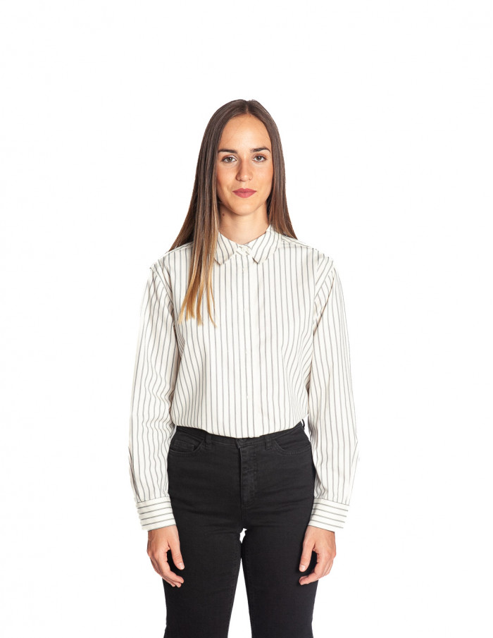 Camisa larga blanca raya diplomatica Yaya Sommes Demode Zaragoza Online