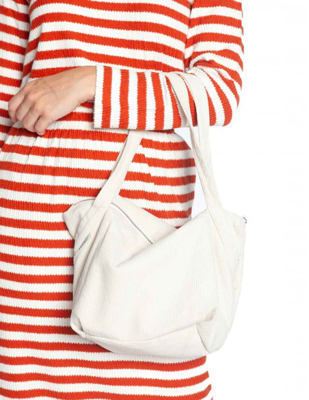 Bolso hombro de pana blanco Compañia Fantastica  Sommes Demode Zaragoza Online