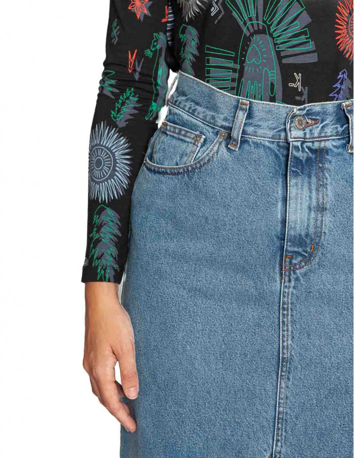 Falda denim larga azul Moliere Rita Row Sommes Demode Zaragoza