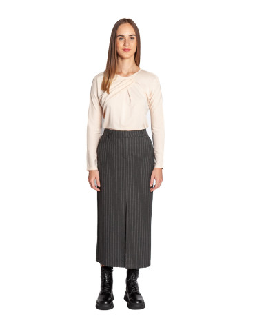 Comprar Falda midi gris raya diplomática de Yaya en Sommes Demode