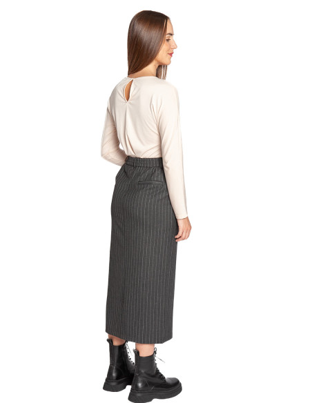 Comprar Falda midi gris raya diplomática de Yaya en Sommes Demode
