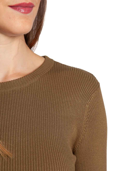 Vestido midi punto canalé caqui Morla Byoung Sommes Demode Zaragoza