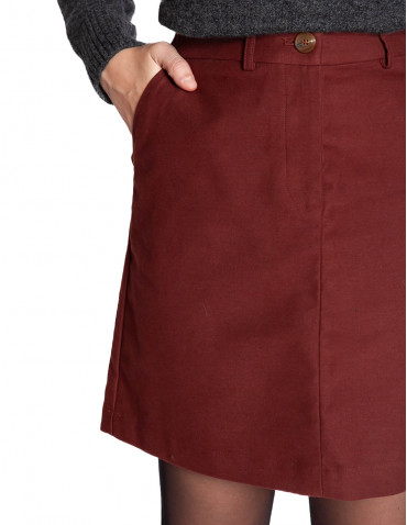 Falda corta aterciopelada terracota Nice Things Sommes Demode Zaragoza 2