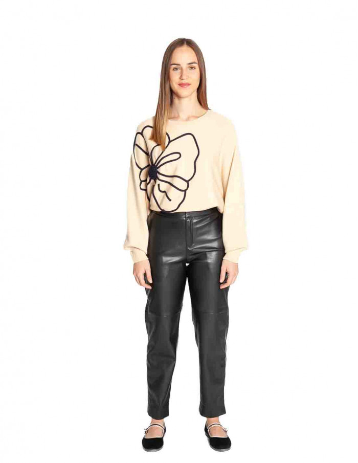 pantalon polipiel negro jordana artlove sommes demode zaragoza