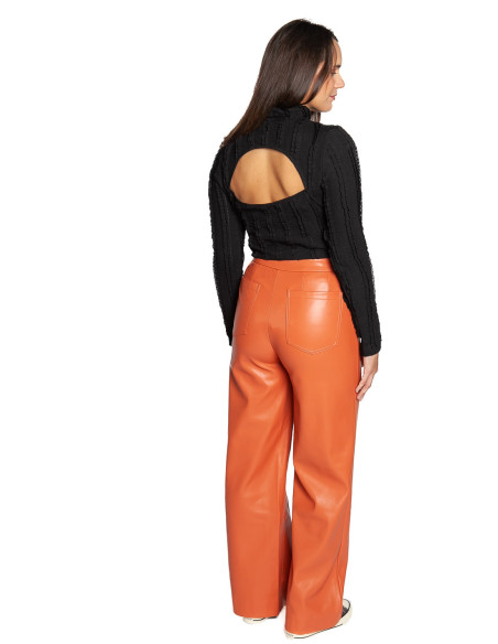 Pantalón polipiel naranja Rodan Sommes Demode Zaragoza