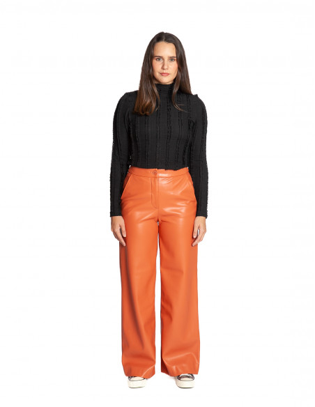 Pantalón polipiel naranja Rodan Sommes Demode Zaragoza