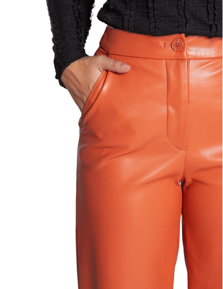 Pantalón polipiel naranja Rodan Sommes Demode Zaragoza