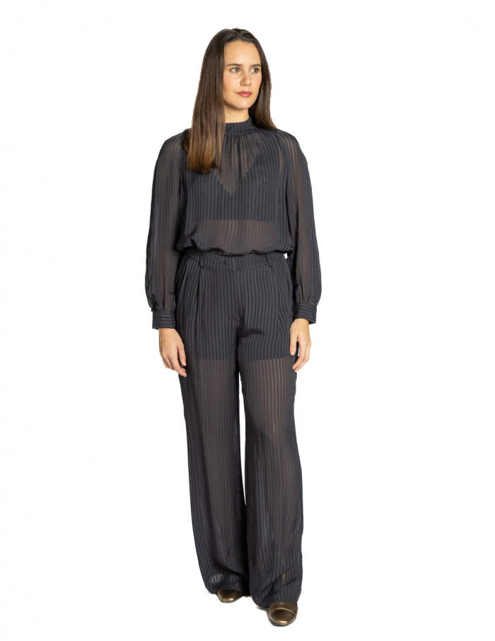 Pantalón fluido negro transparencias Todano CKS Sommes Demode Zaragoza
