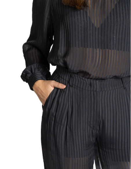Pantalón fluido negro transparencias Todano CKS Sommes Demode Zaragoza