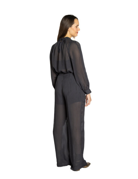 Pantalón fluido negro transparencias Todano CKS Sommes Demode Zaragoza