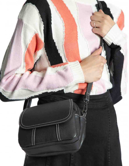 bolso negro costuras blancas kala ichi sommes demode zaragoza