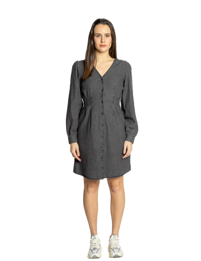 vestido corto denim negro archer ichi sommes demode zaragoza
