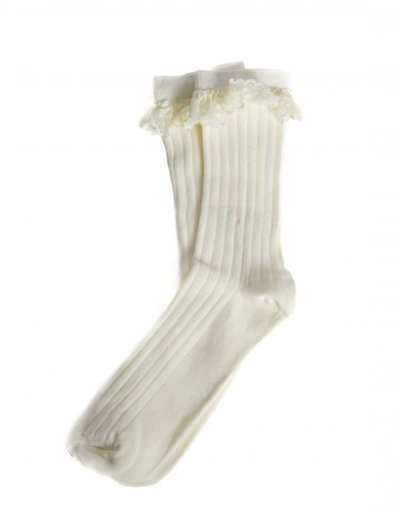 calcetines blancos con encaje lafia ichi sommes demode zaragoza