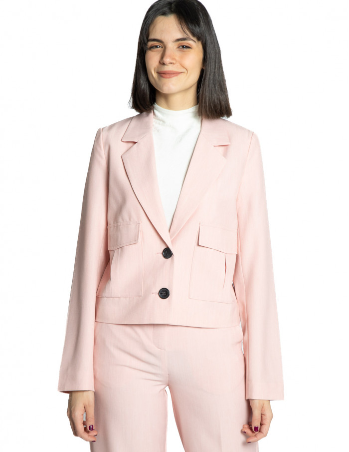 Blazer crop rosa pastel Danta Byoung Sommes Demode Zaragoza