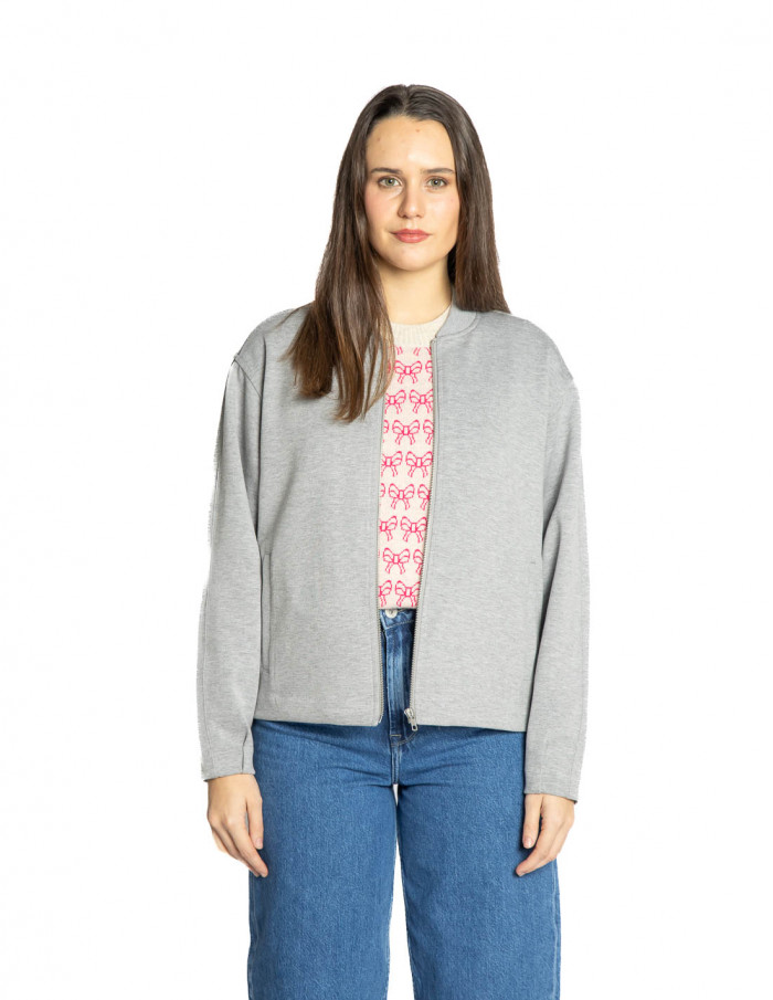 Cazadora bomber de punto gris Kate Neo Ichi Sommes Demode Zaragoza