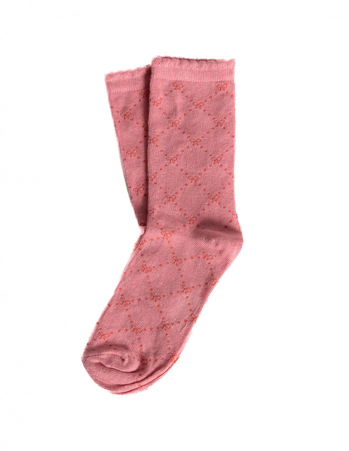 Calcetines rosas lacitos rojos Bow Ichi Sommes Demode Zaragoza