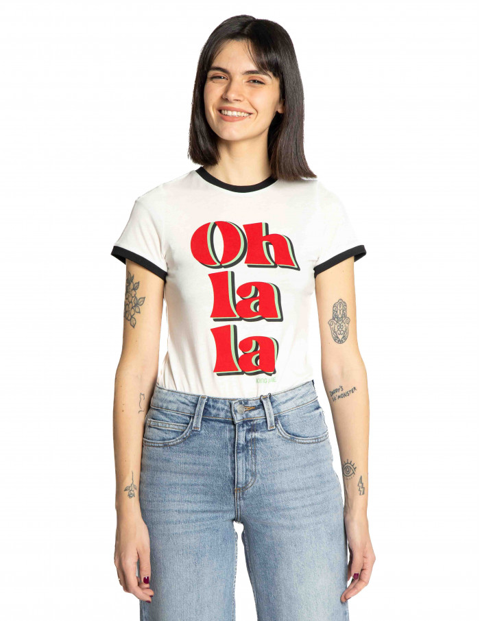 Camiseta blanca Oh la la King Louie Sommes Demode Zaragoza
