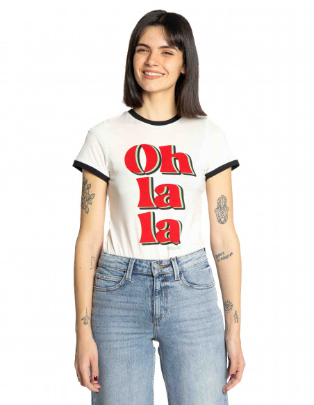 Camiseta blanca Oh la la King Louie Sommes Demode Zaragoza
