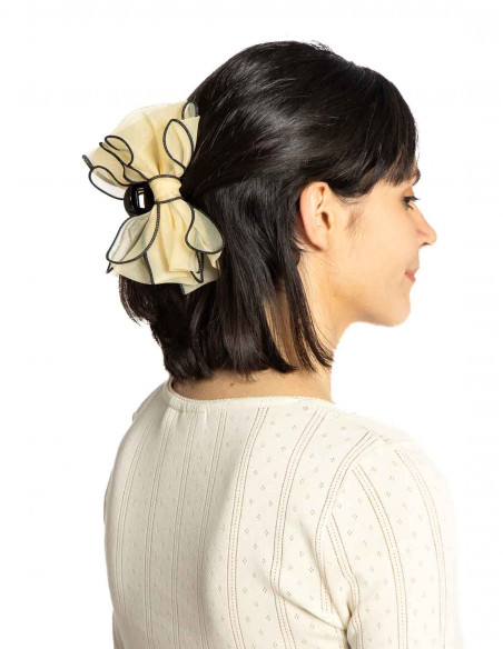 Pinza con lazo de tul beige Bow Ichi Sommes Demode Zaragoza