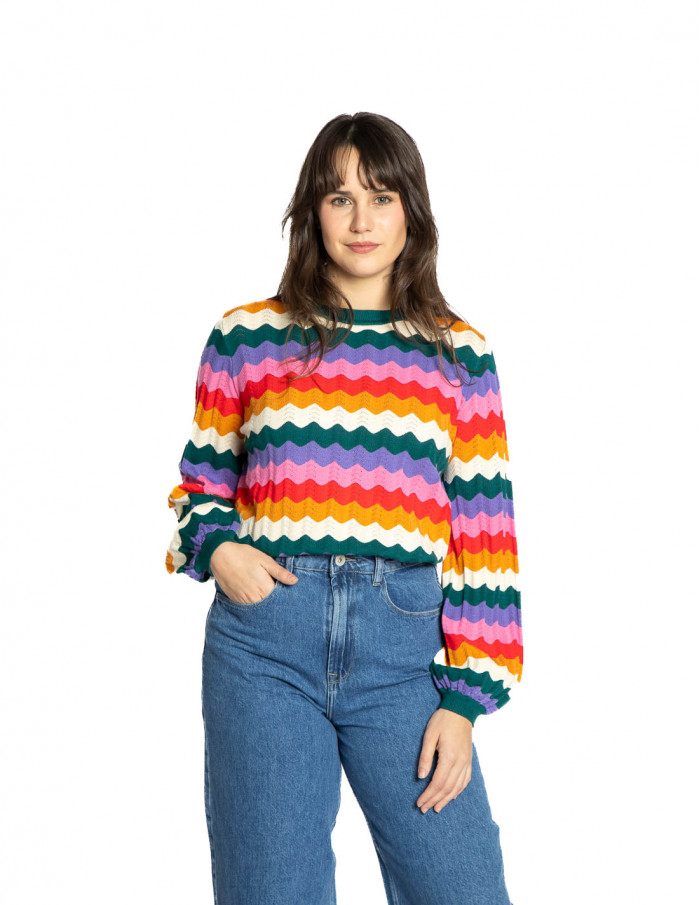 Jersey calado ondas multicolor Ivona Sugarhill Sommes Demode Zaragoza