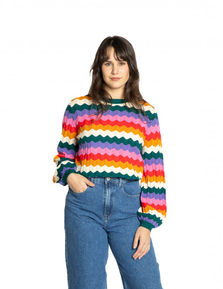 Jersey calado ondas multicolor Ivona Sugarhill Sommes Demode Zaragoza