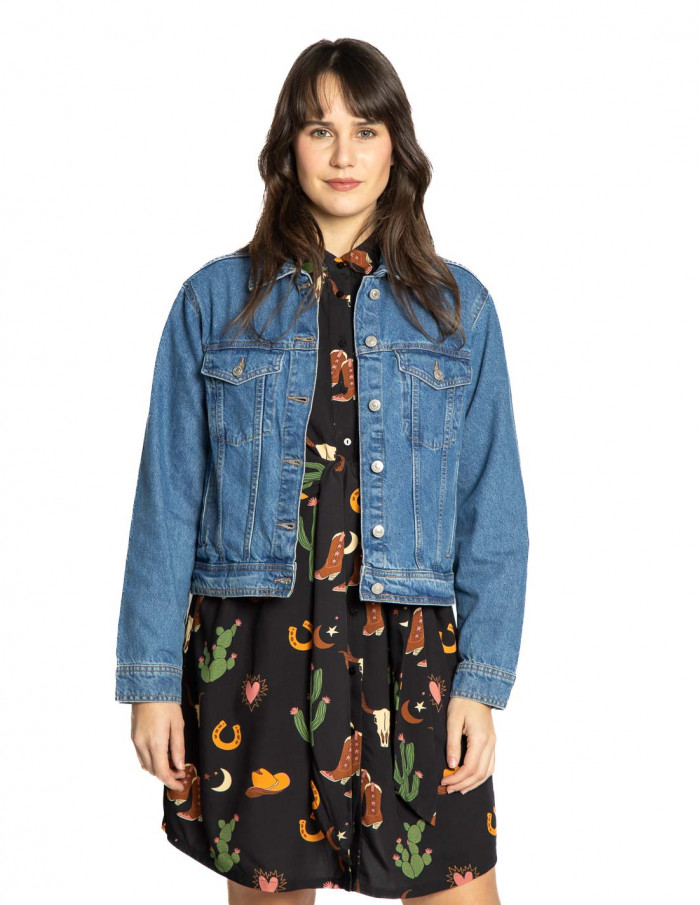Cazadora Denim Kerina mid blue Boung Sommes Demode Zaragoza