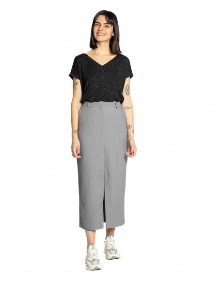 falda midi gris claro sarla ichi sommes demode zaragoza