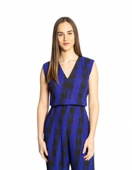 top plisado esocte pico azul y negro berta skfk sommes demode zaragoza