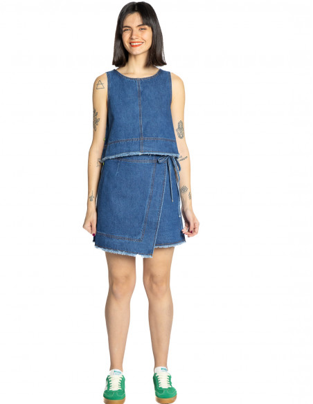 Falda corta cruzada denim Nise Frnch Sommes Demode online Zaragoza