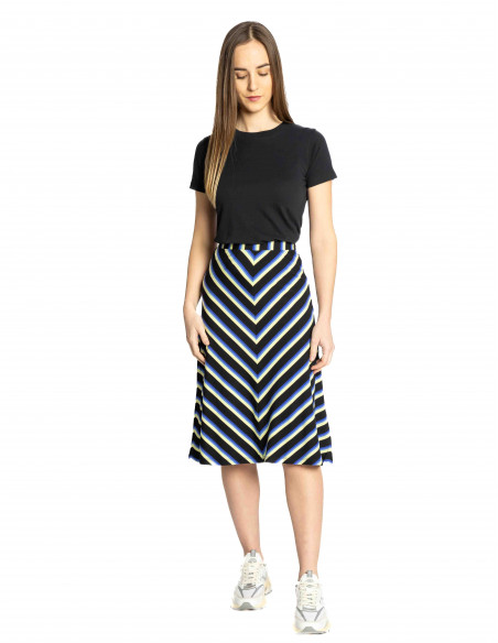 Falda midi negra rayas azules Juno King Louie Sommes Demode Zaragoza