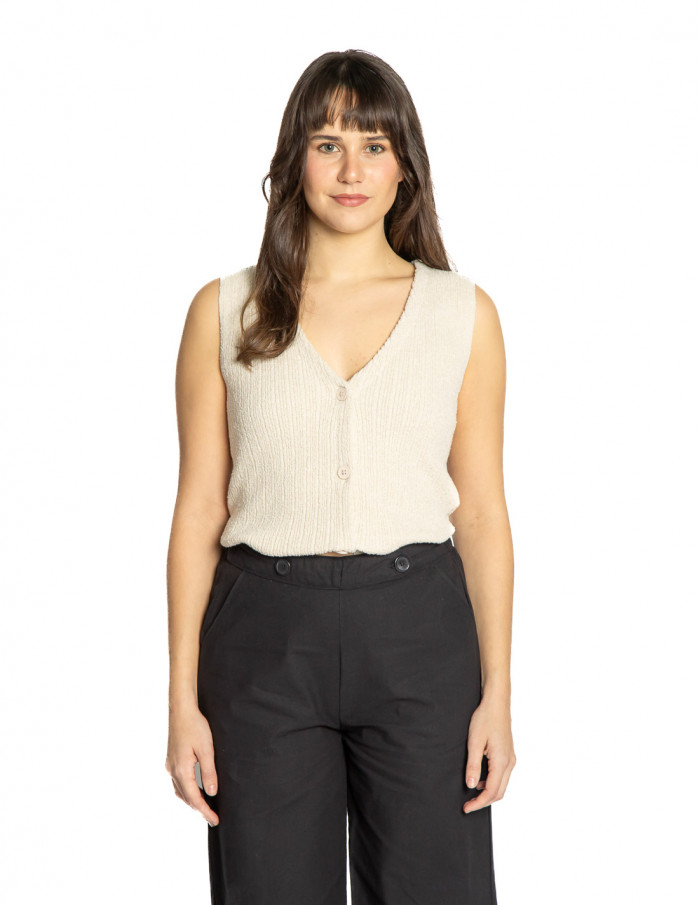 top tirantes con textura color crudo yaya sommes demode zaragoza