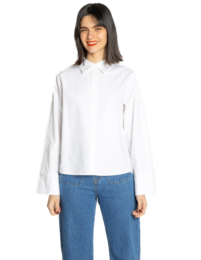 camisa blanca manga larga con botones yaya sommes demode zaragoza