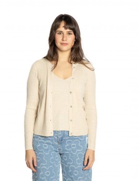 Cárdigan con top color beige Yaya Sommes Demode Zaragoza