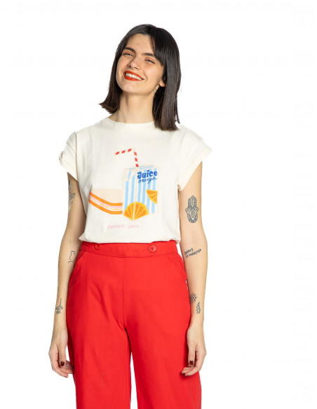 Camiseta cruda estampado snack Compañía Fantástica Sommes Demode Zaragoza