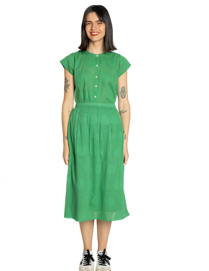falda midi verde textura circulos compañia fantastica sommes demode zaragoza