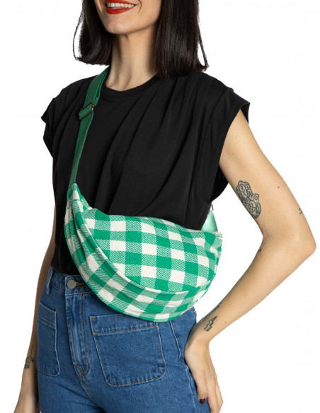 bolso riñonera cuadros verdes brigitte king louie sommes demode zaragoza