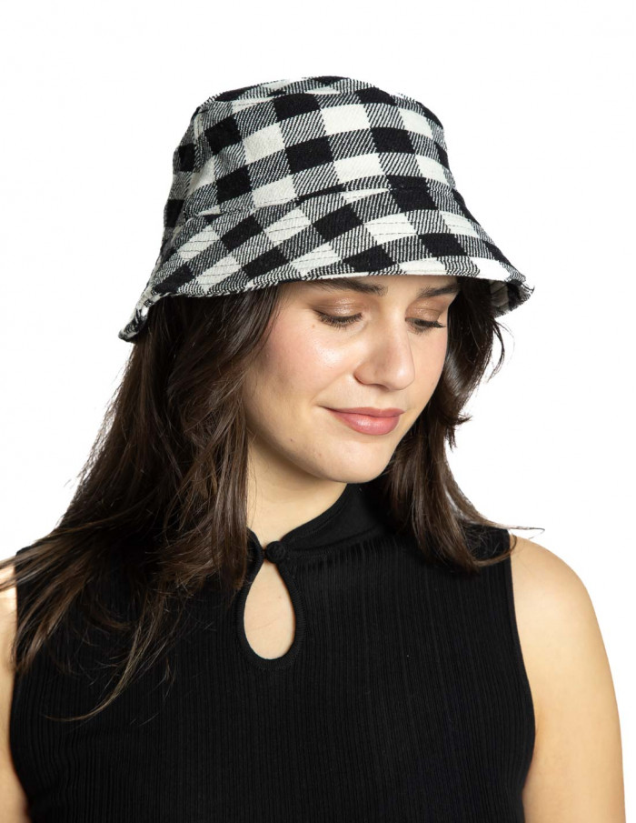 gorro bucket cuadros negros brigitte king louie sommes demode zaragoza