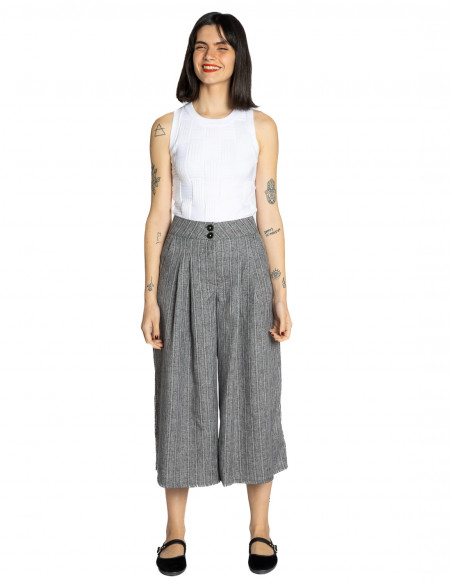 falda pantalon gris jaspeada skatie sommes demode zaragoza