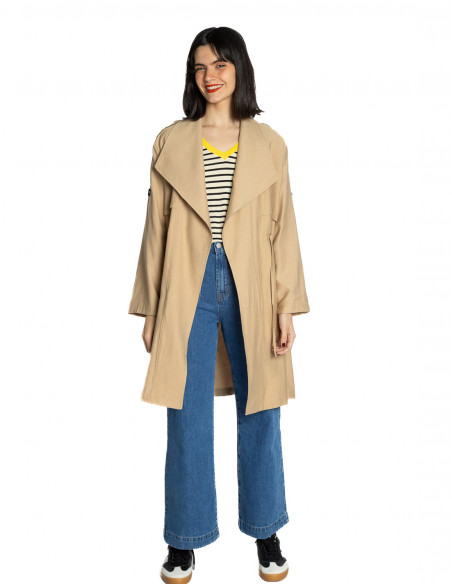 trench fluido solapas camel skatie sommes demode zaragoza