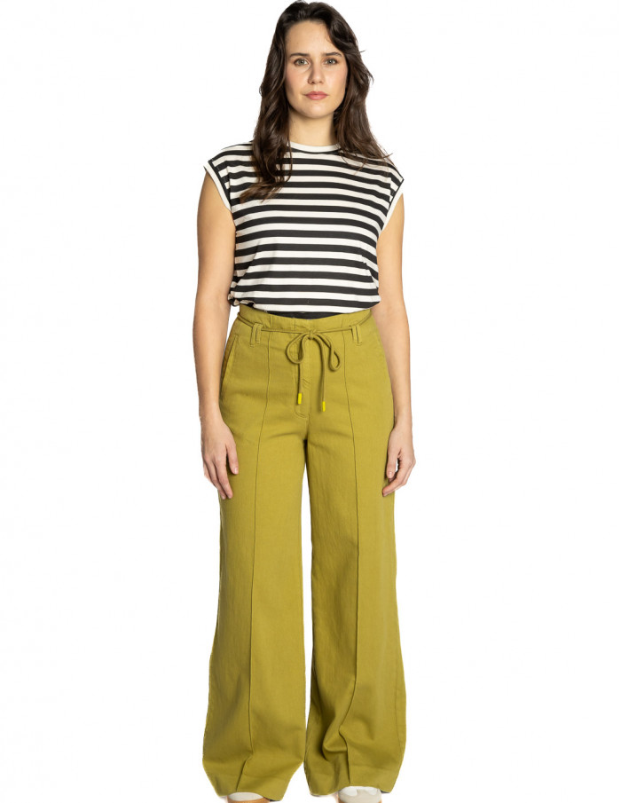 pantalon algodon verde con cinturon bliss cks sommes demode zaragoza