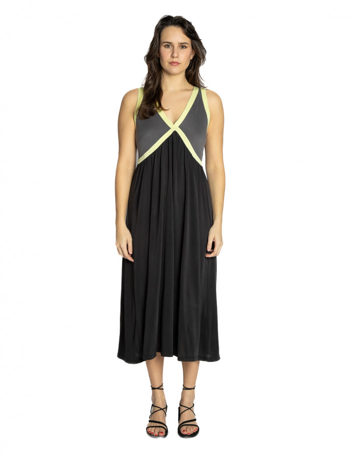 vestido modal gris contraste neon skatie sommes demode zaragoza