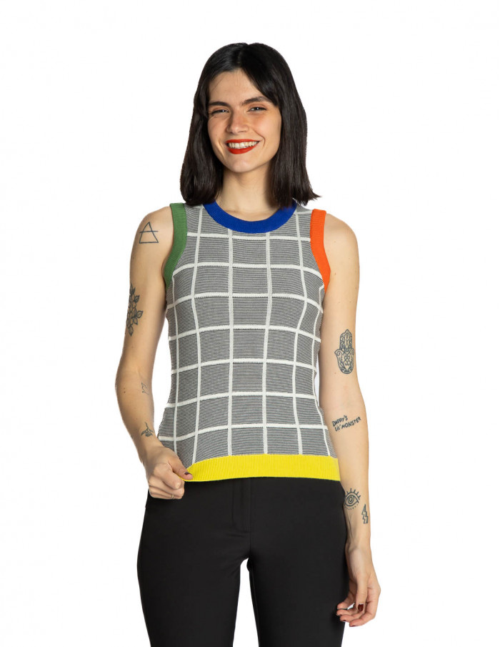 top de punto detalles color block baia skfk sommes demode zaragoza