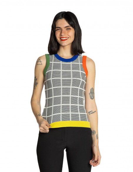 top de punto detalles color block baia skfk sommes demode zaragoza