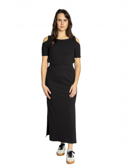 falda recta de algodon color negro aztu skfk sommes demode zaragoza