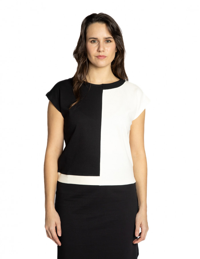 camiseta bicolor blanca y negra ekai skfk sommes demode zaragoza